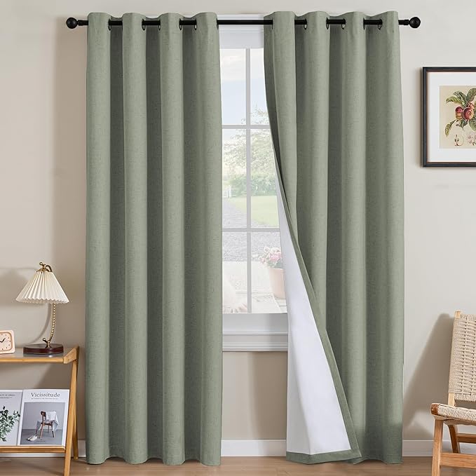 H.VERSAILTEX Linen Curtains 100% Blackout Curtains by HVERSAILTEX