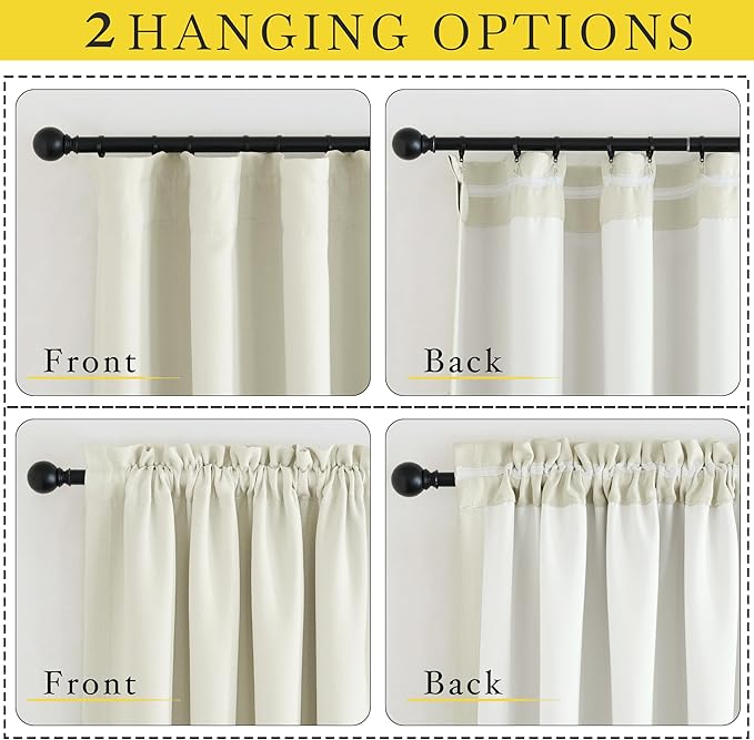 NICETOWN Room Darkening Curtains 84 inch Length 2 Panels Set, Dual Rod Pockets - Image 3