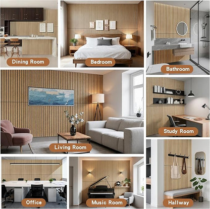 AUTORIFIC Wood Veneer Acoustic Panels, 4 Pack 47.2”x23.6” Sound Panels - Image 7