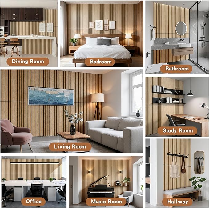 AUTORIFIC Wood Veneer Sound Panels, 10 Pack 47.2”x23.6” Wall Panels, Decorative - Image 7