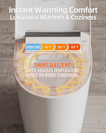 Luoware Smart Toilet Lite without Bidet, One Piece Elongated Modern Toilet - Image 6