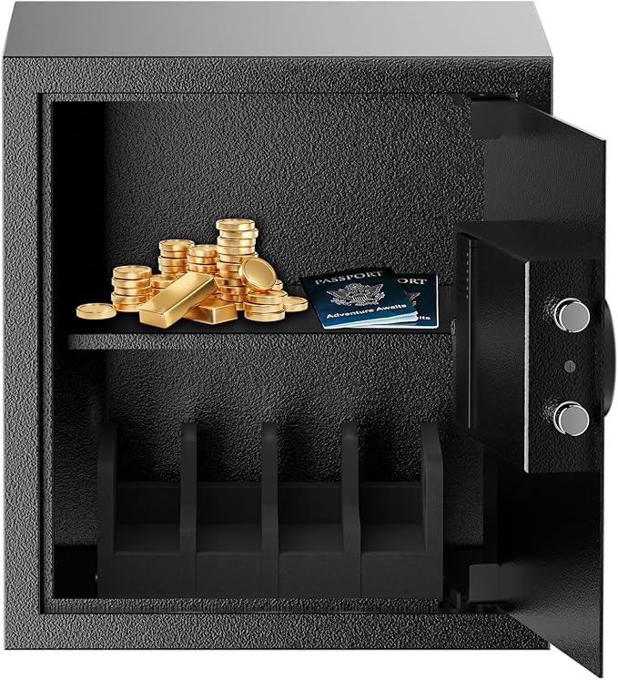 Bonsaii Safe Box with Holder and Removable Shelf, 1.2 Cu. Ft Steel Security - Image 3
