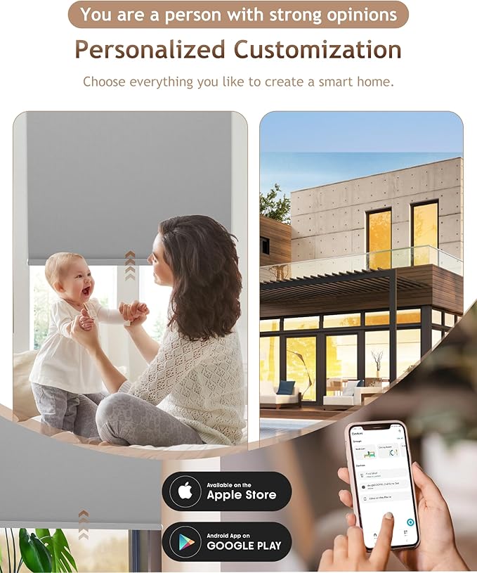 Kincmo Motorized Blinds with Remote, 100% Blackout Motorized Roller Shades Work - Image 2