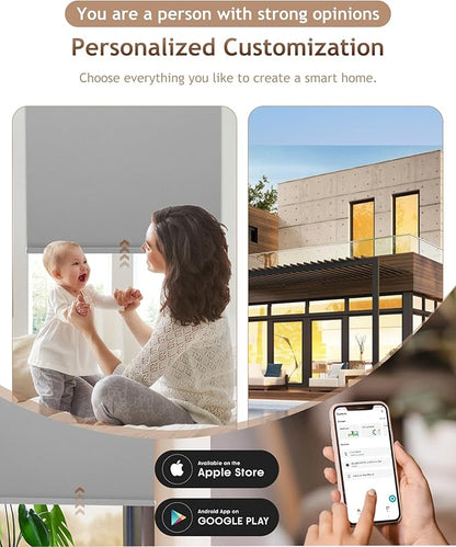 Kincmo Motorized Blinds with Remote, 100% Blackout Motorized Roller Shades Work - Image 2