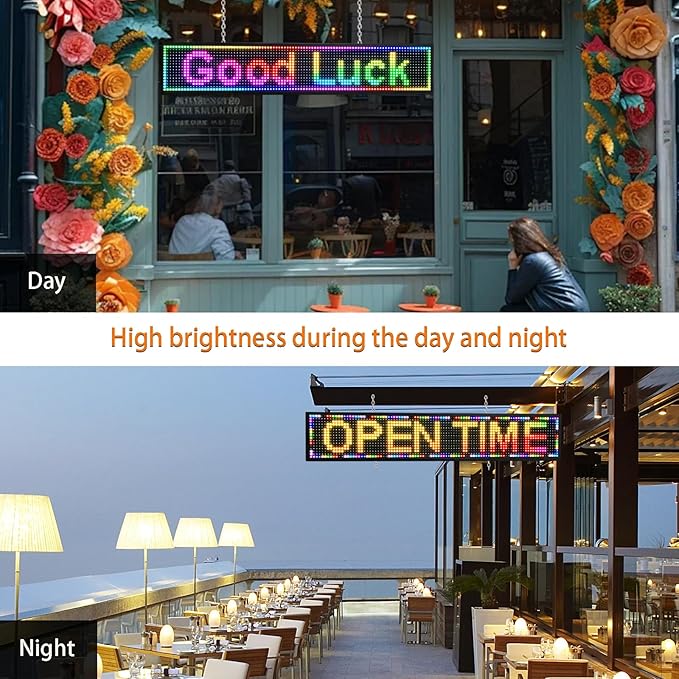 P6 Outdoor Full Color 40 x 18 inches Led Sign WIFI And USB Programmable Led Sign - Image 2