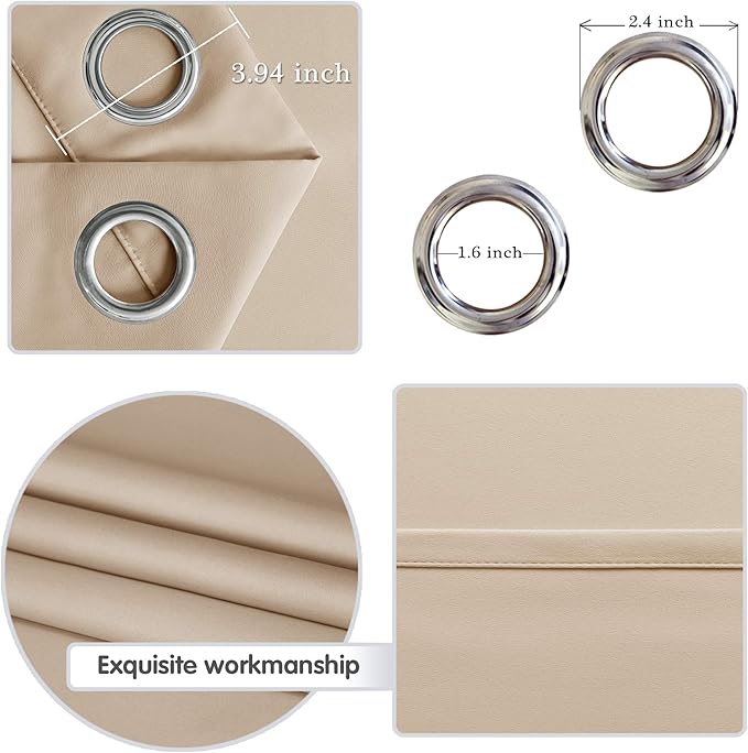 DWCN Blackout Curtains Thermal Insulated Room Darkening Grommet Window - Image 4