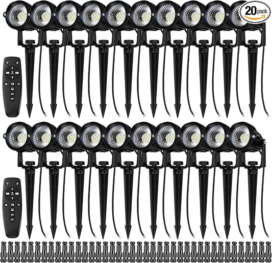 Motrackcao 20 Pack 12W Dimmable LED Landscape Lights, IP67 Waterproof Landscape by MOTRACKCAO