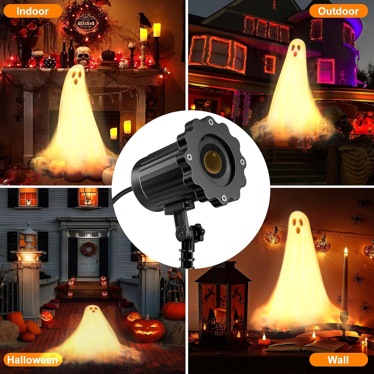 Halloween Projector Lights Outdoor,3D Dynamic Ghost Decorations Light,2026 Up...