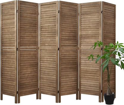 Room Dividers and Folding Privacy Screens, Wood Louvered Separators Divider Wall by Svimi