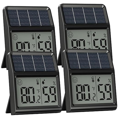 Digital Indoor Thermometer & Hygrometer, Light Powered Solar Indoor Temperature by BaldrInc