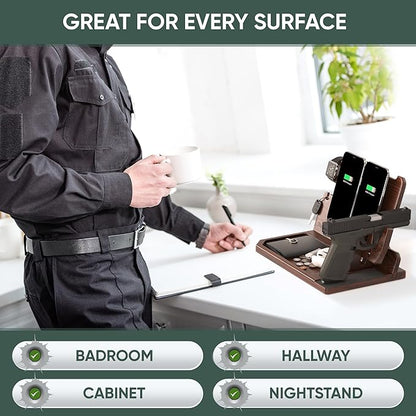 BarvA 2 Phone Docking Station | Patented Adaptive Wood Gun Rack | Night Stand - Image 4