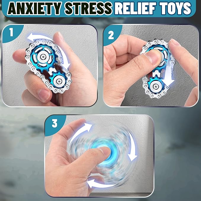 Valentines Day Gifts for Teens Boys Metal Fidget Spinner Toys for Adults - Image 4