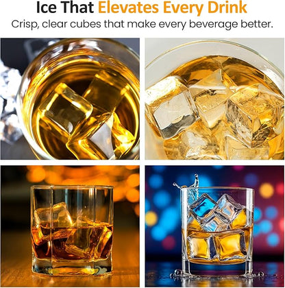 Crystal Clear Ice Maker, Compact Countertop Ice Machine, 3 x 1.6 Ice Cubes - Image 7