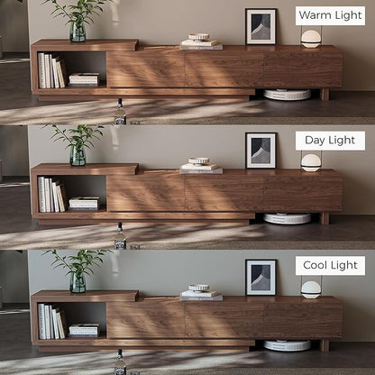 Etelifrank Extendable TV Stand for 65-100 Inches TVs – Walnut Entertainment - Image 9