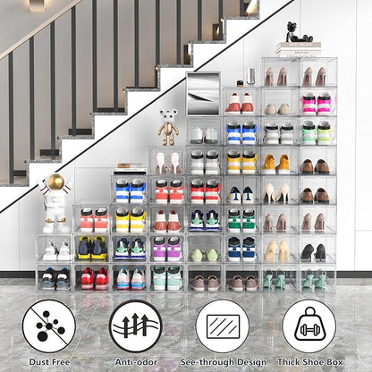 12 Pack Hard Sturdy Thickened Rigid XX Large Shoe Storage Organizer - Image 2