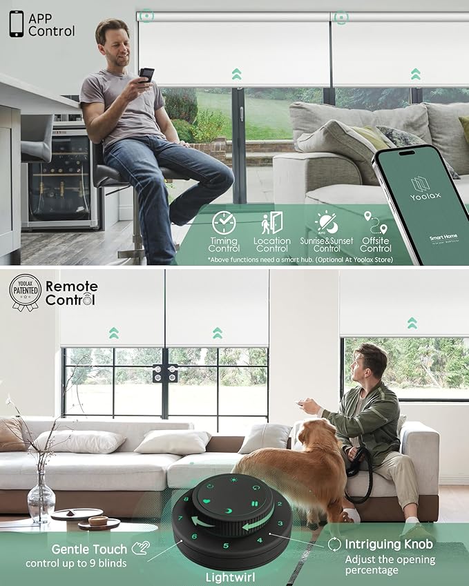 Yoolax Motorized Blinds with Remote, Smart Blinds - Image 3