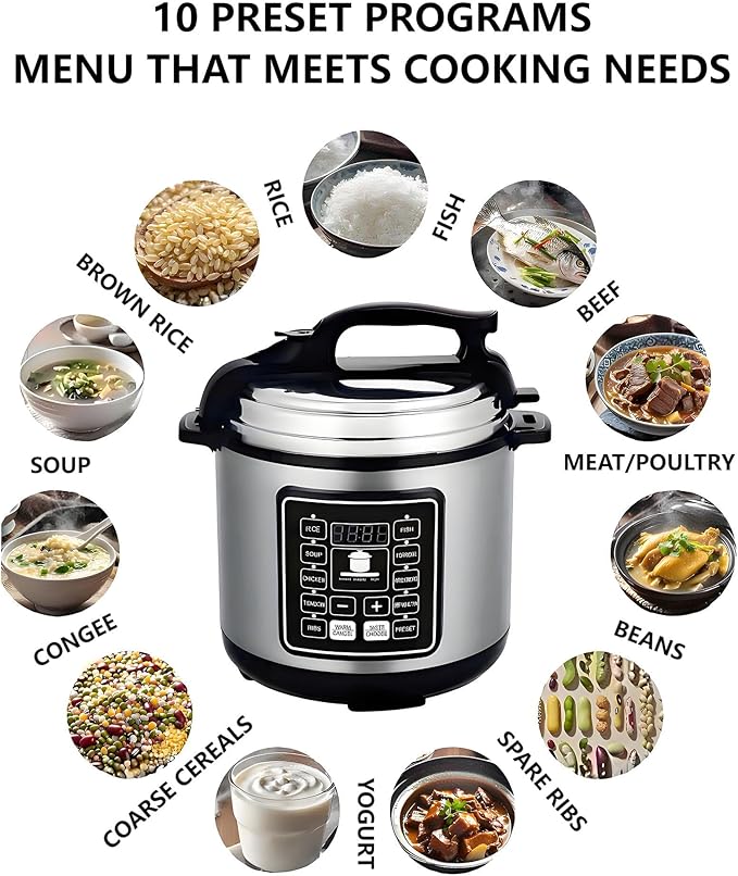 Electric Pressure Cooker, 6 Liters, Slow Stew Pot - Image 2