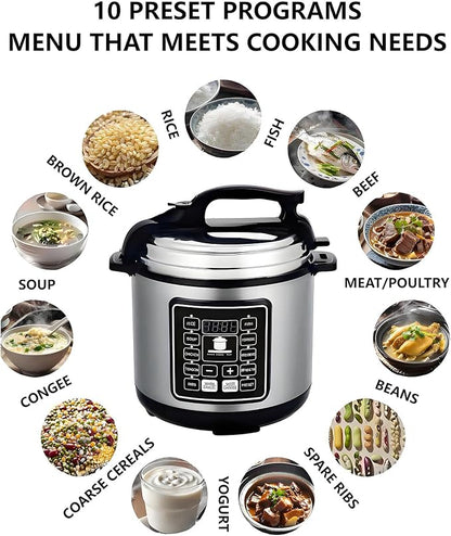 Electric Pressure Cooker, 6 Liters, Slow Stew Pot - Image 2