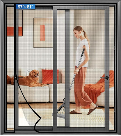 Magnetic Screen Door Left Right Side Opening Upgraded PET Mesh Greater Than by Longeas
