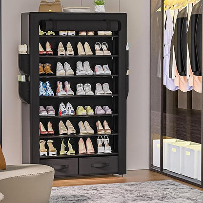 OYREL Tall Shoe Rack Dustproof Cabinet Large Capacity 8 Tier Shoe Organizer - Image 2