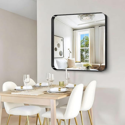 CIRCUMI Black Bathroom Mirror, Rounded Corner, Tempered Glass, Mirror - Image 6