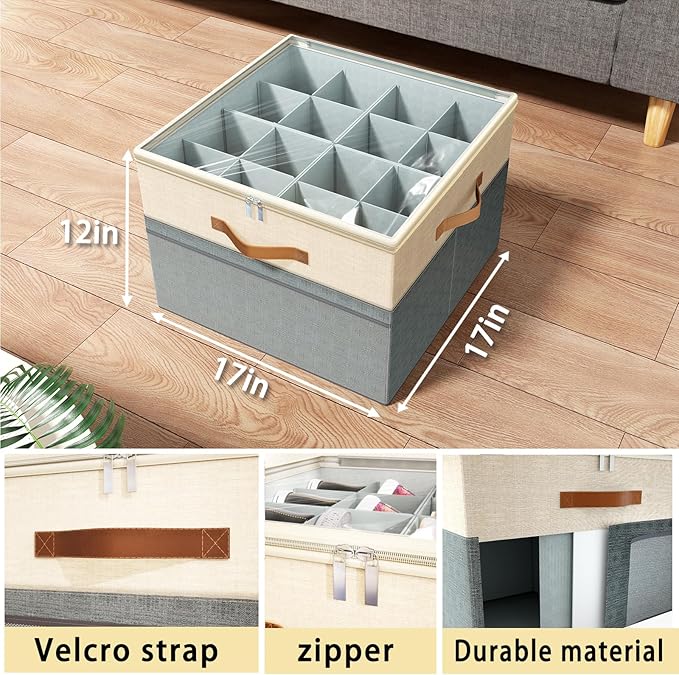 Shoe Organizer for Closet, 2 Pack Foldable Shoe Storage Organizer Box Bin - Image 2