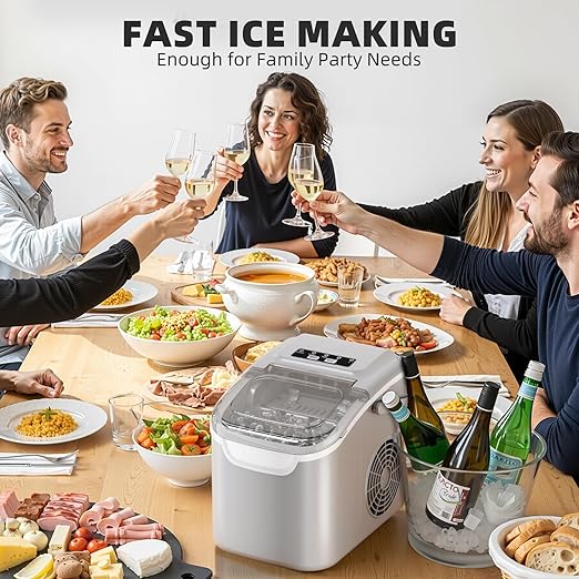 Antarctic Star Countertop Ice Maker Machine, 8 Cubes in 6 Mins, 26.5 lbs/Day - Image 7