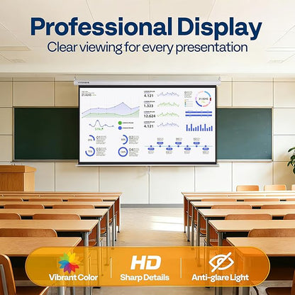 VIVOHOME 80 Inch 16:9 Pull Down Projector Screen, HD 4K Retractable Movie Screen - Image 6