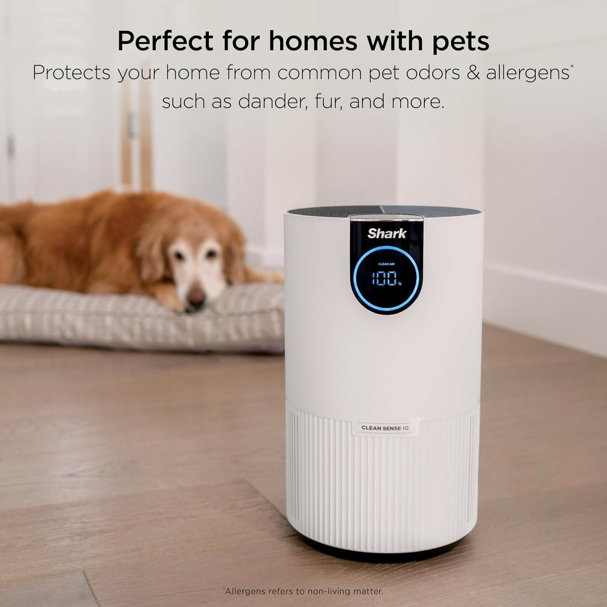 shark clean sense air purifier with pet filter, close-up detail