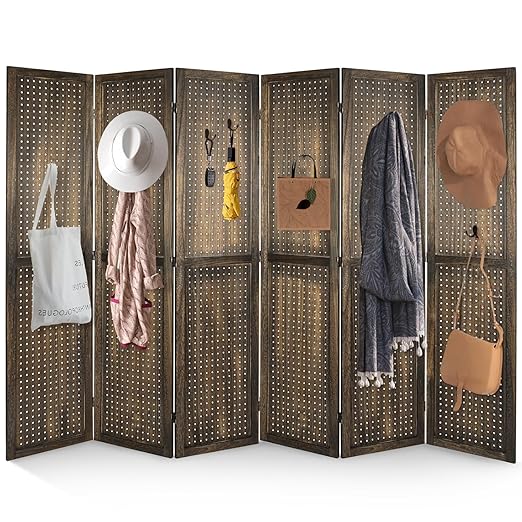Babion 6 Panel Pegboard Display, Peg Board Room Divider Freestanding Folding by BabionDecorateYourhome