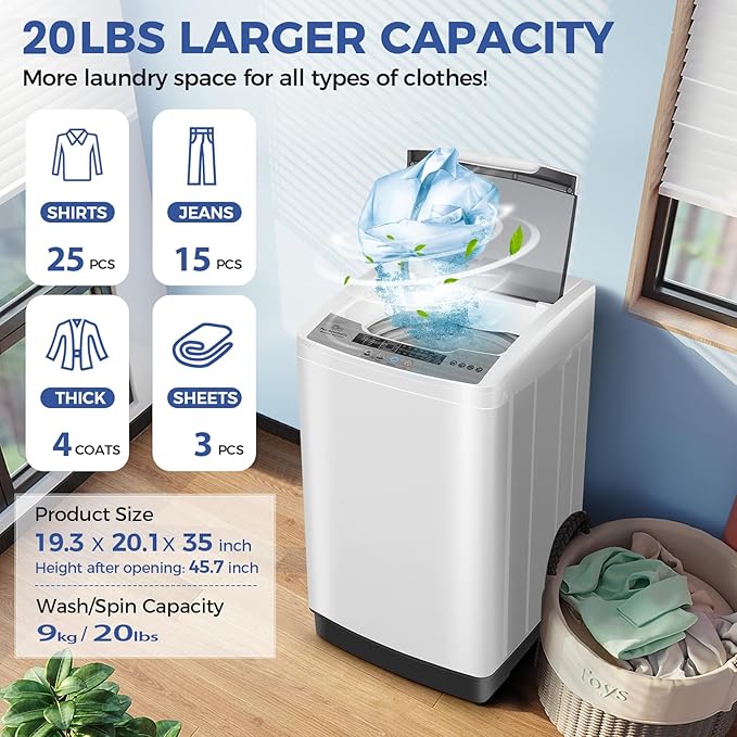Nictemaw Portable Washing Machine 20Lbs Portable Washer Machine - Image 2