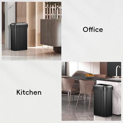 EKO Urban 24 Gallon/90 Liter Open Top Stainless Steel Slim Commercial Trash Can - Image 7