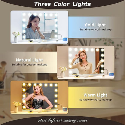 Vanity Mirror with Lights Lighted Makeup Mirror with 15 Dimmable LED Bulbs - Image 2