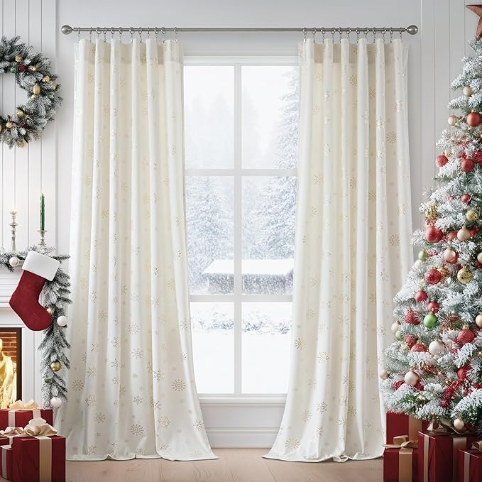 FMFUNCTEX Velvet Curtains Christmas Curtain by Fmfunctex