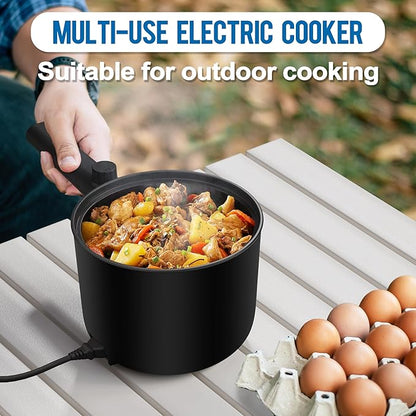 Topwit Hot Pot Electric with Steamer, 1.5L Ramen Cooker, Non-Stick Sauté Pan - Image 4
