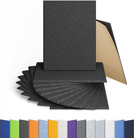 Amantech 12 Pack Acoustic Panels Self Adhesive Sound Proof Foam, High Density by Amantech