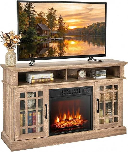 SIMOE 48 Inch Electric Fireplace TV Stand, TV Console by SIMOE