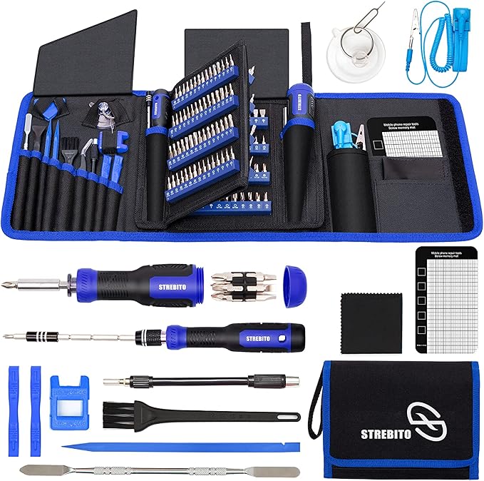 STREBITO Precision Screwdriver Set 191-Piece Multi-Bit Screwdriver 1/4 Inch Nut by STREBITO