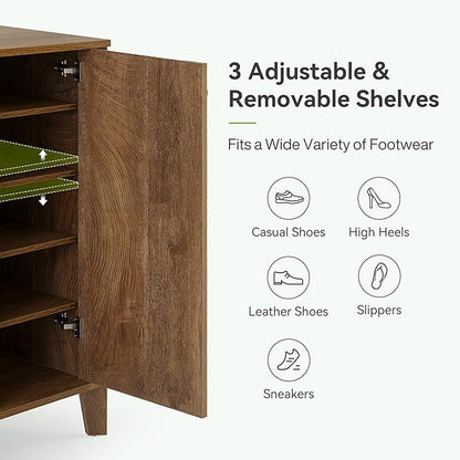 LITTLE TREE Shoe Cabinet with Doors, 5-Tier Shoe Cabinet - Image 7
