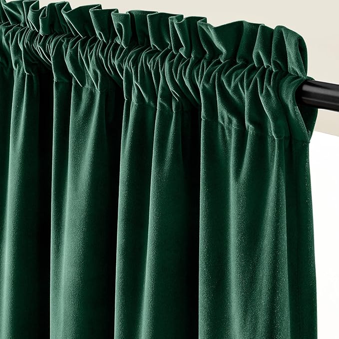 Lazzzy Velvet Blackout Curtains Thermal Insulated Room Window Drapes Super Soft - Image 2