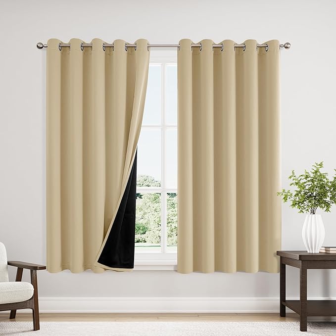 ChrisDowa 100% Blackout Curtains 63 inch Long by ChrisDowa