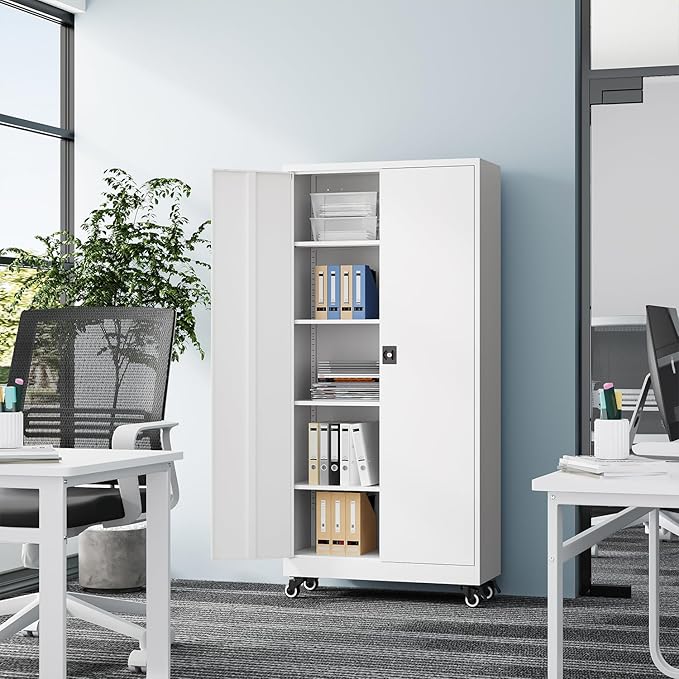 Metal Rolling Storage Cabinet-74.6” Tall Steel File Cabinets - Image 2