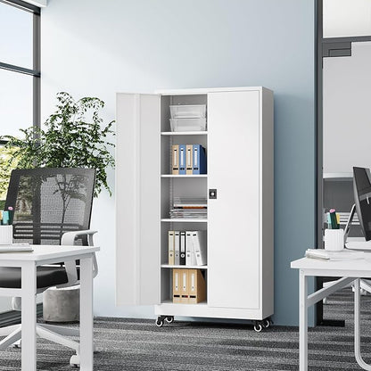 Metal Rolling Storage Cabinet-74.6” Tall Steel File Cabinets - Image 2