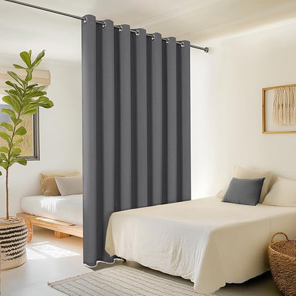 ChrisDowa Room Divider Curtain 84 Inches Long, Wide Blackout Sliding Door - Image 2