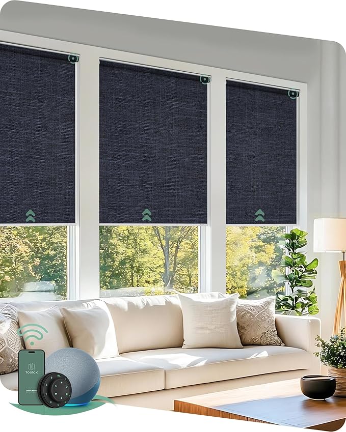 Yoolax Motorized Blinds with Remote, Automatic Window Shades Work with Alexa by Yoolax