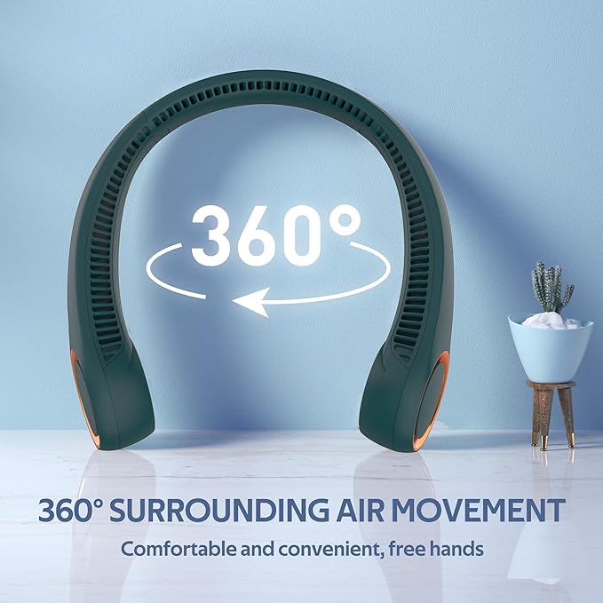 Portable Neck Fan, Hands Free Bladeless Fan, 360° Cooling Personal Fan - Image 2