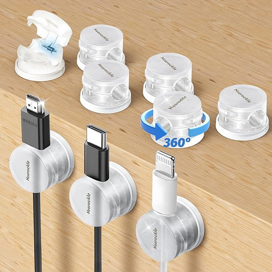 9 Pack Spring Cord Organizer Cable Clips, 2025 Latest Nearockle Phone Charging by ELECTRONICSORGANIZATION