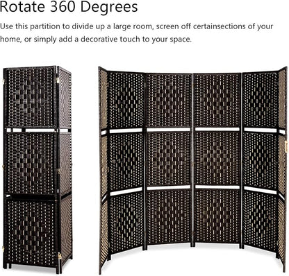 Bonnlo Upgraded Heavy Duty 6FT Tall Rattan Room Divider Screens - Image 5