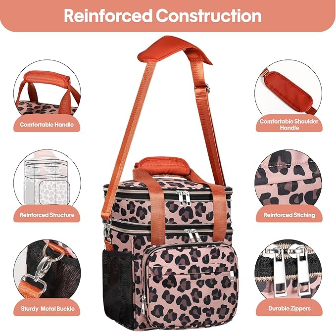 GLENKEY Expandable Insulated Lunch Box, Double Deck Lightweight Large Lunch Bag - Image 6
