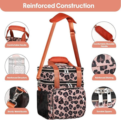 GLENKEY Expandable Insulated Lunch Box, Double Deck Lightweight Large Lunch Bag - Image 6